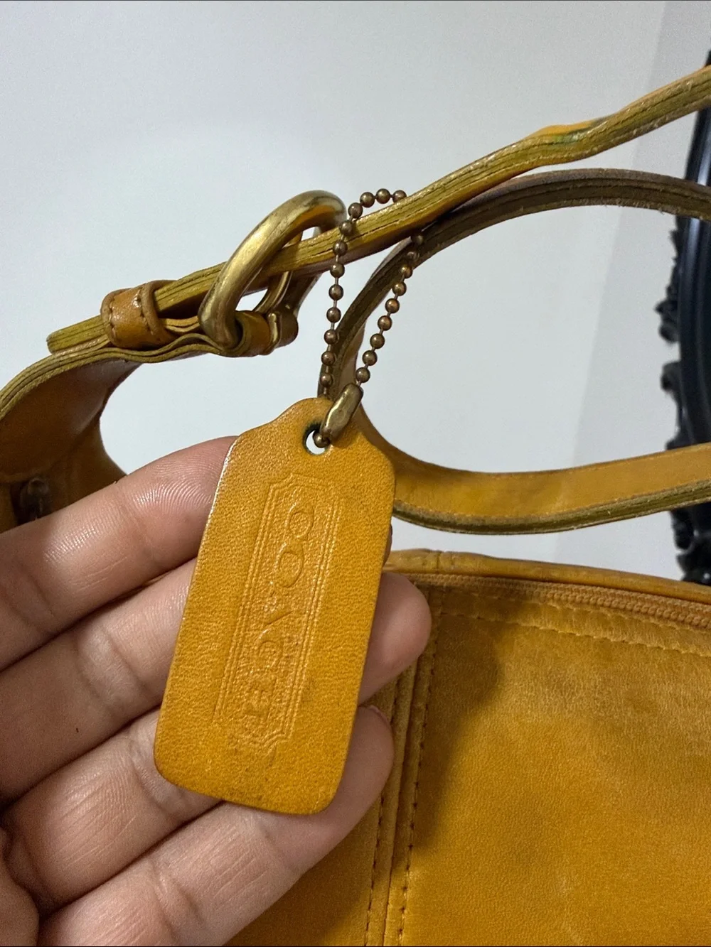 Coach Vintage 4148 Mustard Leather Top-Handle Shoulder Bag